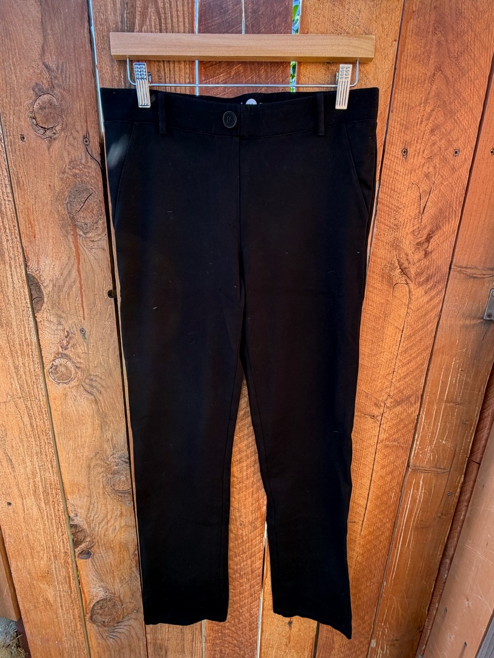 Betabrand Black Straight-Leg Classic Dress Pant Yoga Pant Women's Petite Medium
